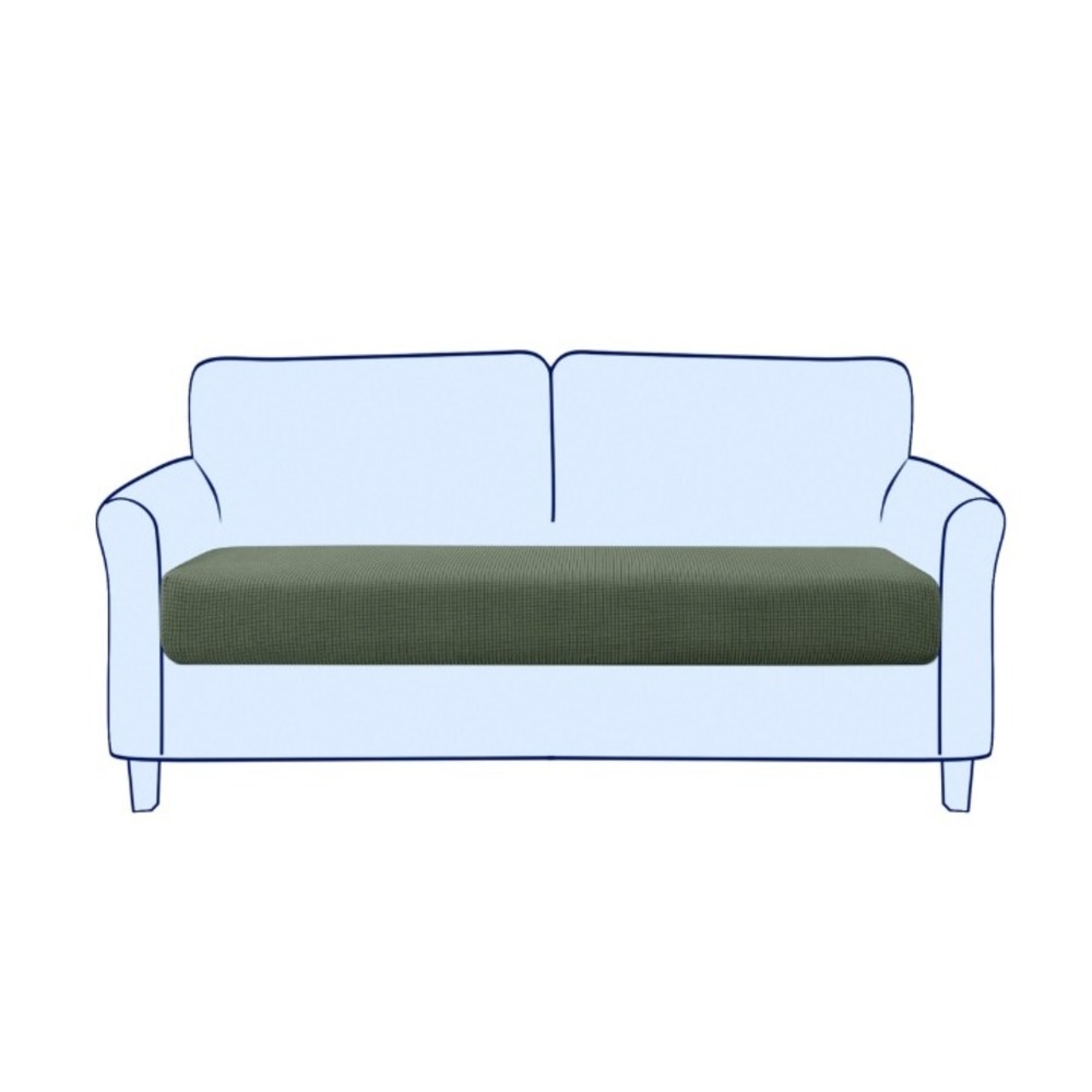 Subrtex Spandex Elastic Sofa Cushion Cover Olive Drab Waffle Knit Slipcover